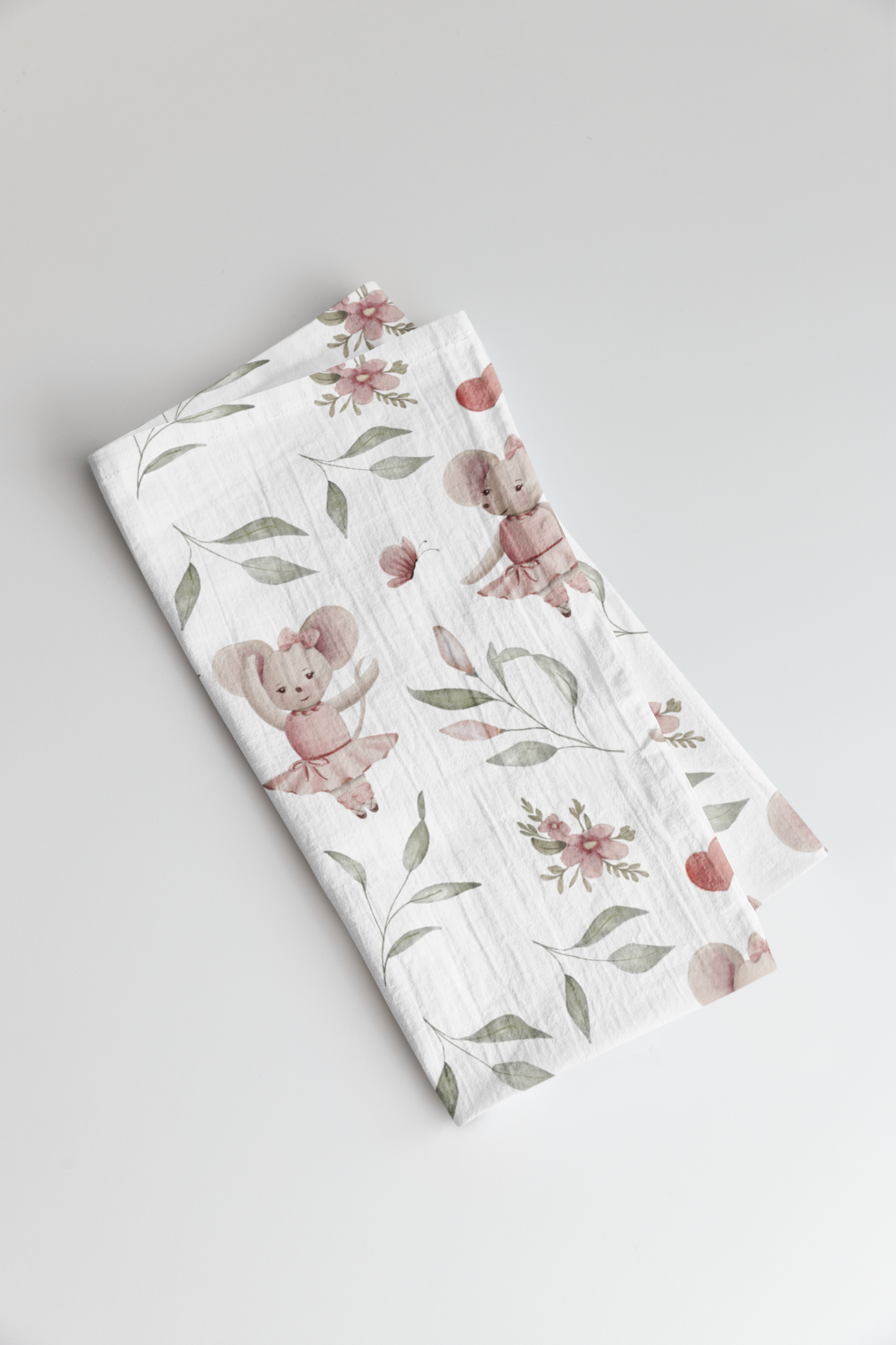 Hand-Painted Watercolor Ballerina Mouse Seamless Digital Papers