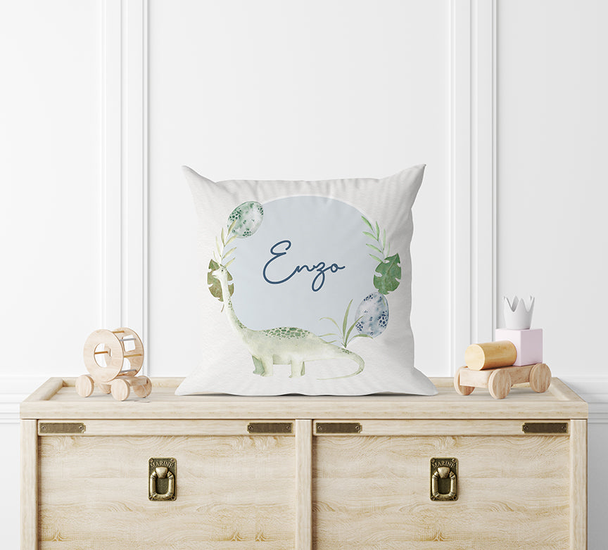 Ana Cecilia Mannaert watercolor Dinosaurs Digital Download Printable Kit sample pillow cushion with leaves egg 